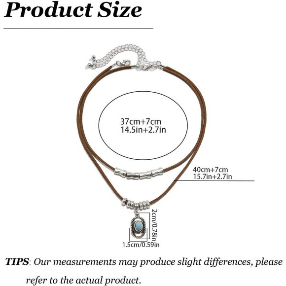 Women's E1-hat Layered Boho Necklaces Cowgirl Jewellery Accessories Outfits - Picture 6 of 9